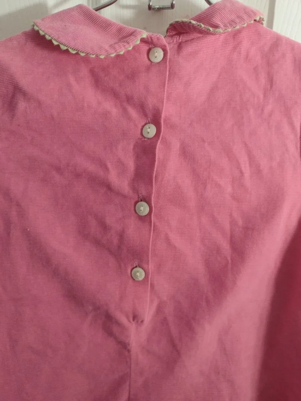 Vive La Fete Corduroy Smocked Poodle Pants Set 6X Pink Vtg Peter Pan Embroidered